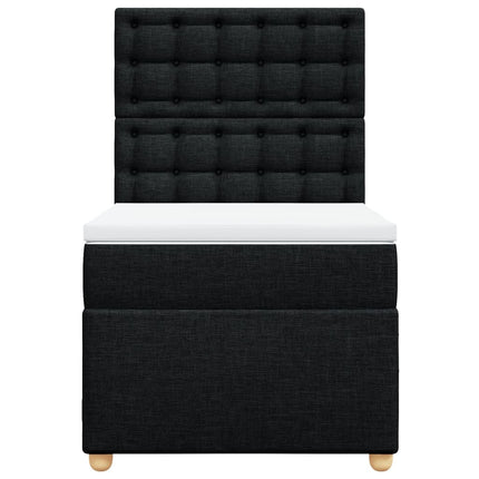 Giroletto a Molle con Materasso Nero 90x190 cm in Tessuto