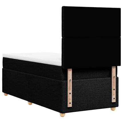 Giroletto a Molle con Materasso Nero 90x190 cm in Tessuto