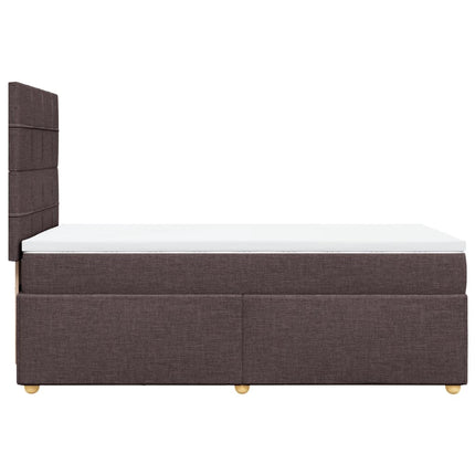 Giroletto a Molle con Materasso Marrone Scuro 90x200 cm Tessuto
