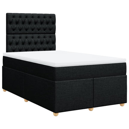 Giroletto a Molle con Materasso Nero 120x190 cm in Tessuto