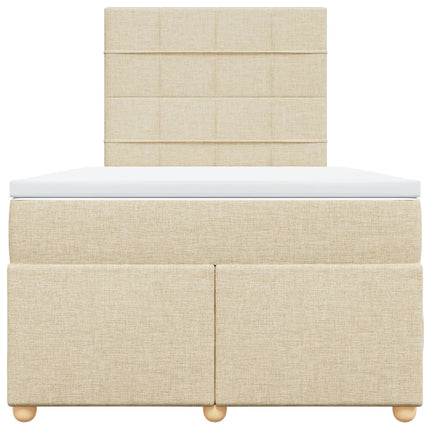 Giroletto a Molle con Materasso Crema 120x200 cm in Tessuto