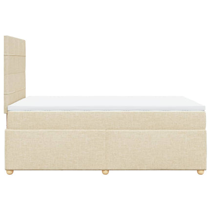 Giroletto a Molle con Materasso Crema 120x200 cm in Tessuto