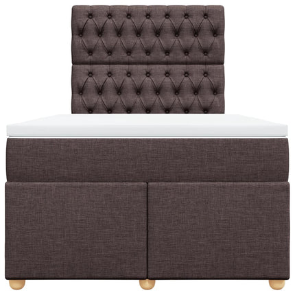 Giroletto a Molle con Materasso Marrone Scuro 120x200cm Tessuto