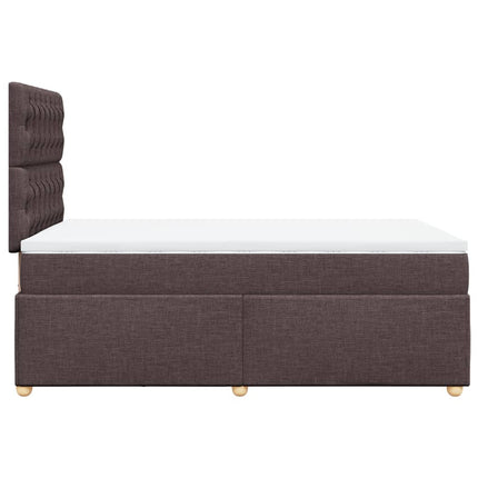 Giroletto a Molle con Materasso Marrone Scuro 120x200cm Tessuto