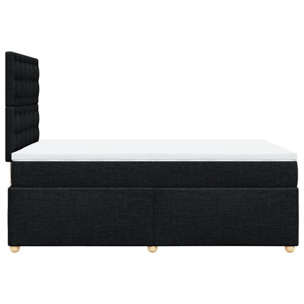 Giroletto a Molle con Materasso Nero 120x200 cm in Tessuto