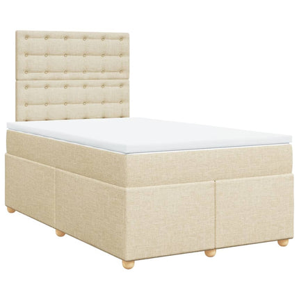 Giroletto a Molle con Materasso Crema 120x200 cm in Tessuto