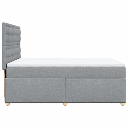 Giroletto a Molle con Materasso Grigio Chiaro 140x200cm Tessuto