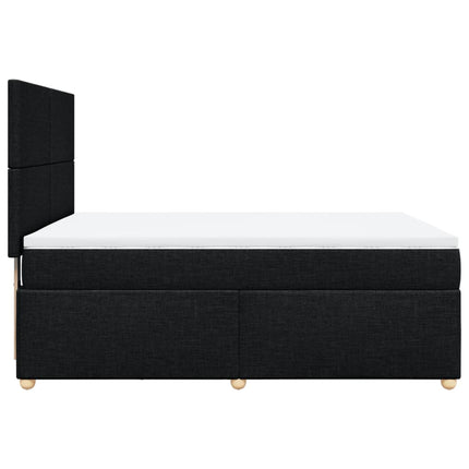 Giroletto a Molle con Materasso Nero 160x200 cm in Tessuto