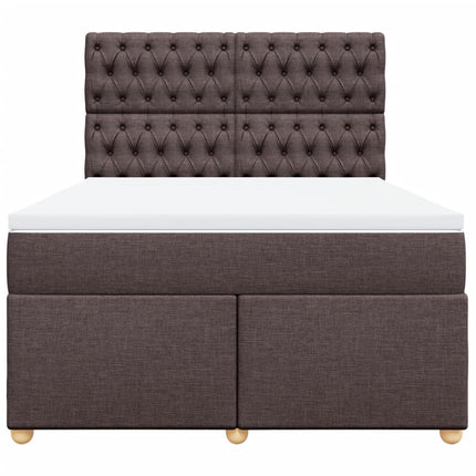 Giroletto a Molle con Materasso Marrone Scuro 160x200cm Tessuto
