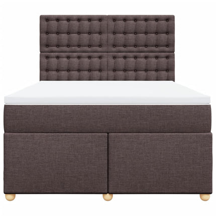 Giroletto a Molle con Materasso Marrone Scuro 160x200cm Tessuto