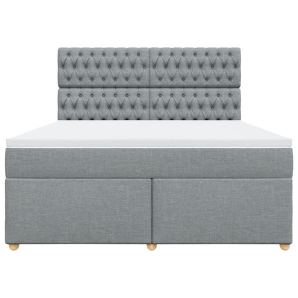 Giroletto a Molle con Materasso Grigio Chiaro180x200 cm Tessuto