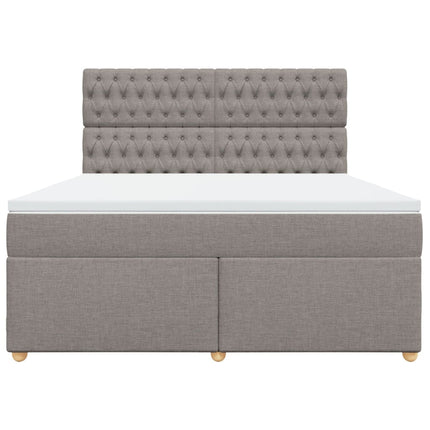 Giroletto a Molle con Materasso Tortora 180x200 cm in Tessuto