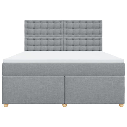 Giroletto a Molle con Materasso Grigio Chiaro180x200 cm Tessuto