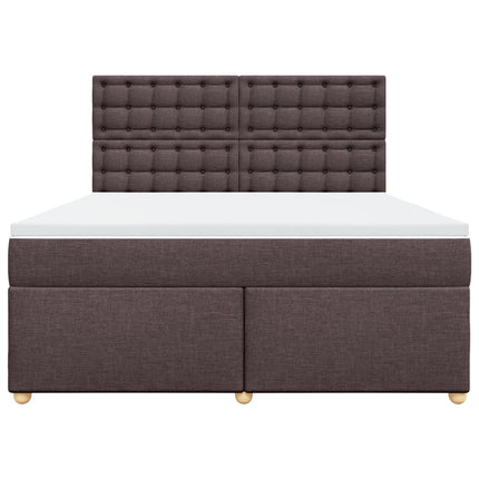 Giroletto a Molle con Materasso Marrone Scuro 180x200cm Tessuto