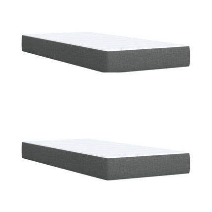 Giroletto a Molle con Materasso Grigio Scuro 200x200 cm Tessuto