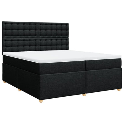 Giroletto a Molle con Materasso Nero 200x200 cm in Tessuto