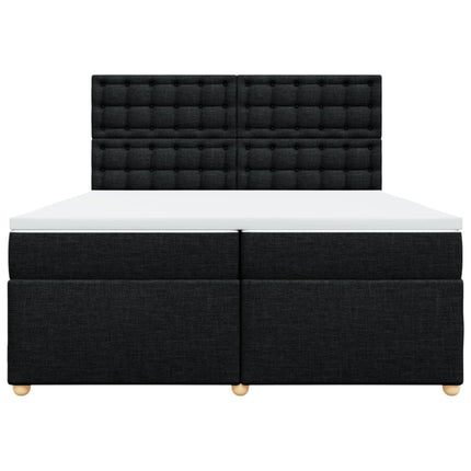 Giroletto a Molle con Materasso Nero 200x200 cm in Tessuto
