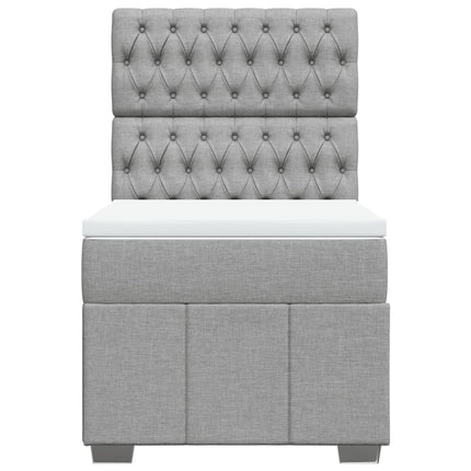 Giroletto a Molle con Materasso Grigio Chiaro 90x200 cm Tessuto