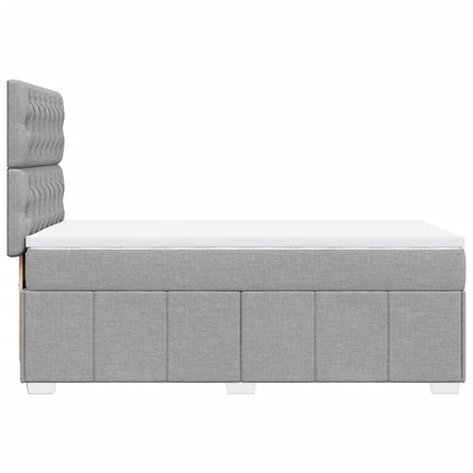Giroletto a Molle con Materasso Grigio Chiaro 90x200 cm Tessuto