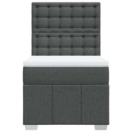Giroletto a Molle con Materasso Grigio Scuro 90x200 cm Tessuto