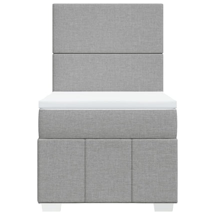 Giroletto a Molle con Materasso Grigio Chiaro100x200 cm Tessuto