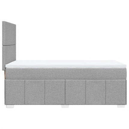 Giroletto a Molle con Materasso Grigio Chiaro100x200 cm Tessuto