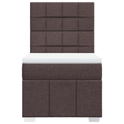 Giroletto a Molle con Materasso Marrone Scuro 100x200cm Tessuto