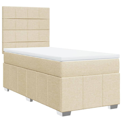 Giroletto a Molle con Materasso Crema 100x200 cm in Tessuto