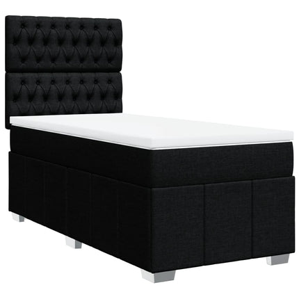 Giroletto a Molle con Materasso Nero 100x200 cm in Tessuto