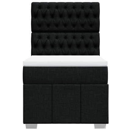 Giroletto a Molle con Materasso Nero 100x200 cm in Tessuto