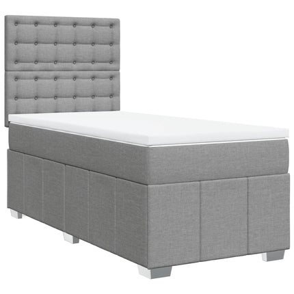Giroletto a Molle con Materasso Grigio Chiaro100x200 cm Tessuto