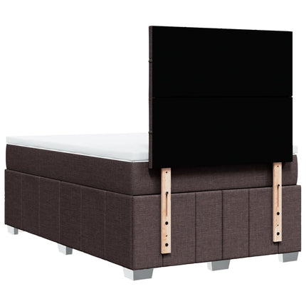 Giroletto a Molle con Materasso Marrone Scuro 120x190cm Tessuto
