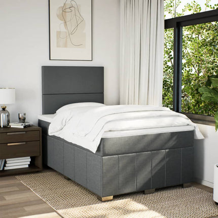 Giroletto a Molle con Materasso Grigio Scuro 120x200 cm Tessuto
