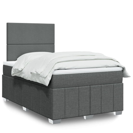 Giroletto a Molle con Materasso Grigio Scuro 120x200 cm Tessuto