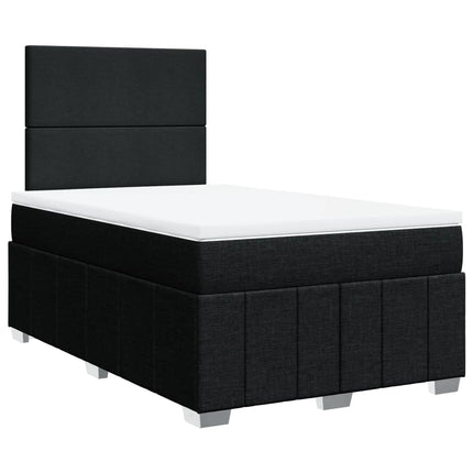 Giroletto a Molle con Materasso Nero 120x200 cm in Tessuto