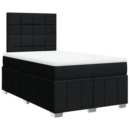 Giroletto a Molle con Materasso Nero 120x200 cm in Tessuto