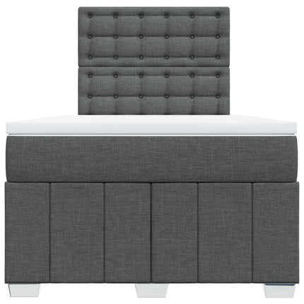 Giroletto a Molle con Materasso Grigio Scuro 120x200 cm Tessuto
