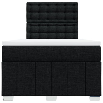 Giroletto a Molle con Materasso Nero 120x200 cm in Tessuto