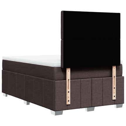 Giroletto a Molle con Materasso Marrone Scuro 120x200cm Tessuto