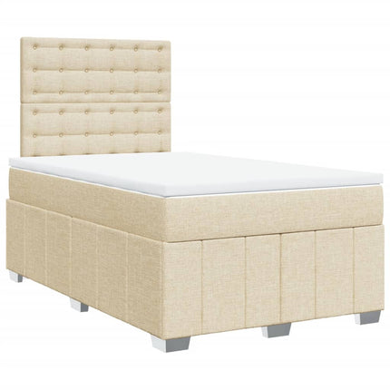 Giroletto a Molle con Materasso Crema 120x200 cm in Tessuto