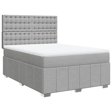 Giroletto a Molle con Materasso Grigio Chiaro 140x190cm Tessuto