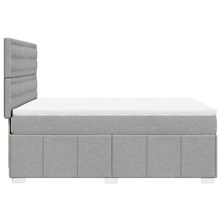 Giroletto a Molle con Materasso Grigio Chiaro 140x190cm Tessuto