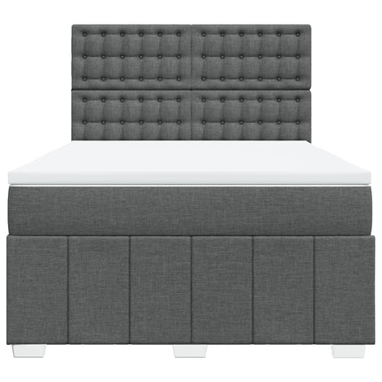Giroletto a Molle con Materasso Grigio Scuro 140x200cm Tessuto