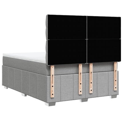 Giroletto a Molle con Materasso Grigio Chiaro 160x200cm Tessuto