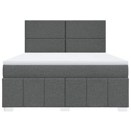 Giroletto a Molle con Materasso Grigio Scuro 180x200 cm Tessuto