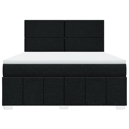 Giroletto a Molle con Materasso Nero 180x200 cm in Tessuto