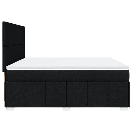 Giroletto a Molle con Materasso Nero 180x200 cm in Tessuto
