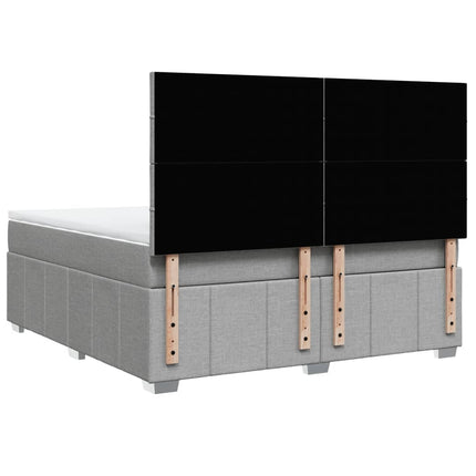 Giroletto a Molle con Materasso Grigio Chiaro180x200 cm Tessuto