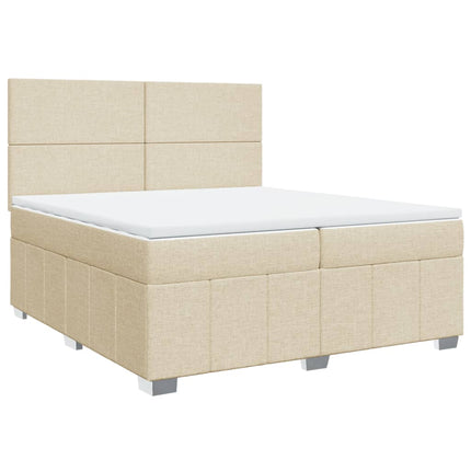 Giroletto a Molle con Materasso Crema 200x200 cm in Tessuto