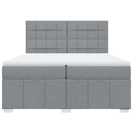 Giroletto a Molle con Materasso Grigio Chiaro 200x200cm Tessuto
